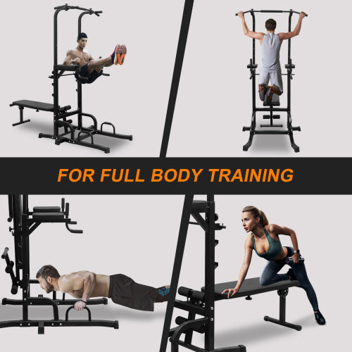 Multi-Function Pull-Up, Dip & Bench Training Tower for Home Fitness