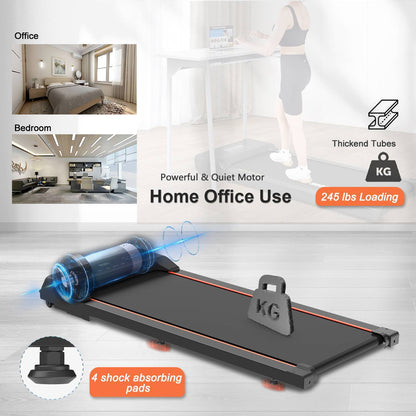 Under Desk Walking Pad Treadmill with LED Display & Remote Control