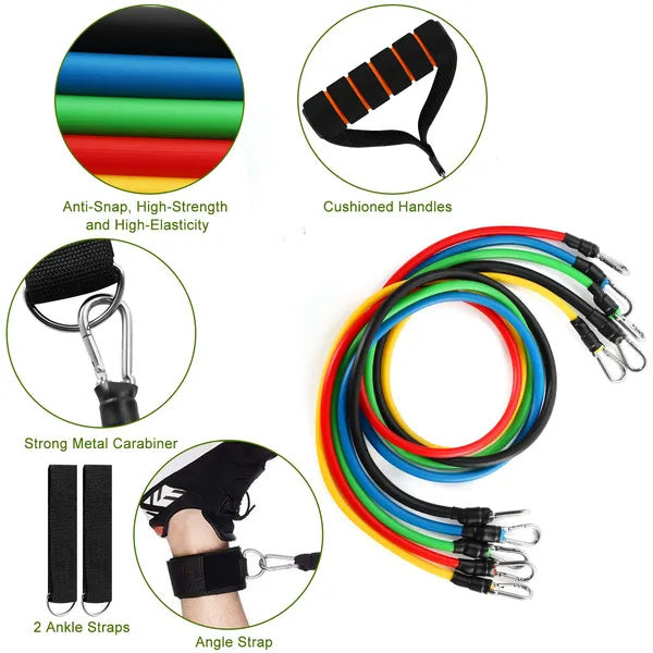 11-Piece Total Body Resistance Band Workout Set