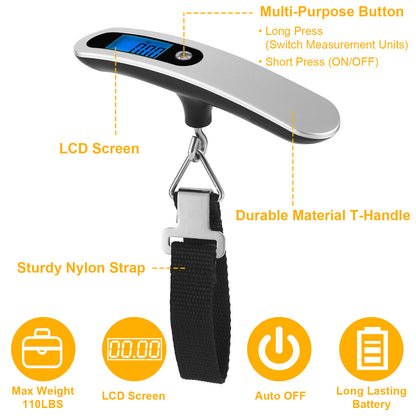 Digital Luggage Scale – 110lbs Capacity with LCD Display