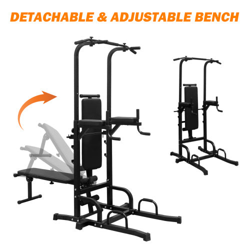 Multi-Function Pull-Up, Dip & Bench Training Tower for Home Fitness