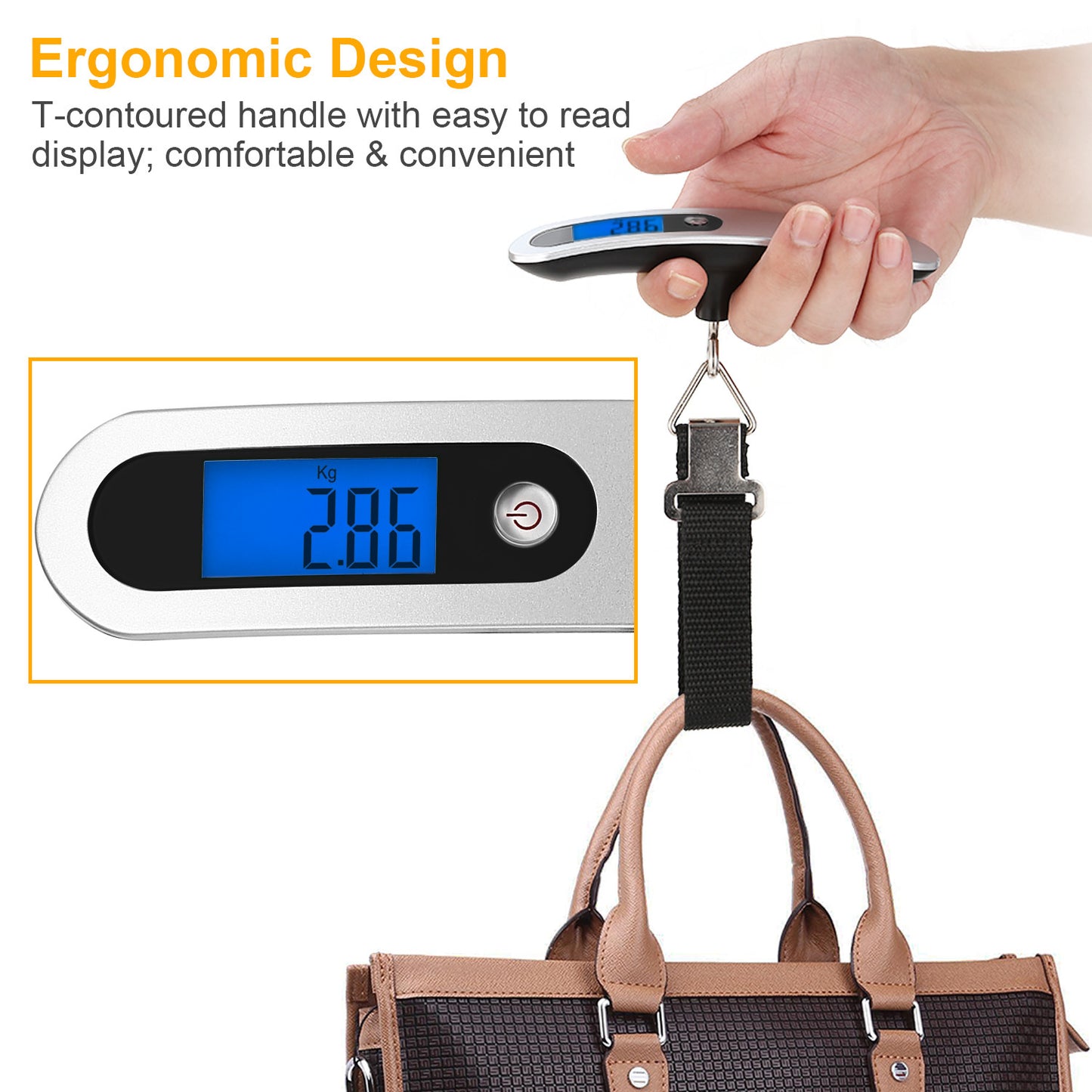 Digital Luggage Scale – 110lbs Capacity with LCD Display